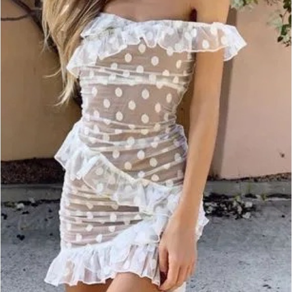 Majorelle Bandit White Polka Dot Dress - Picture 9 of 14